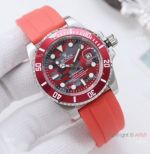 High Quality Copy Rolex Submariner Citizen Camouflage Dial Red Rubber Strap